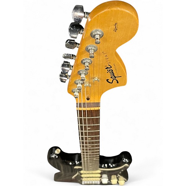 Used Squier Stratocaster HSS Black Solid Body Electric Guitar