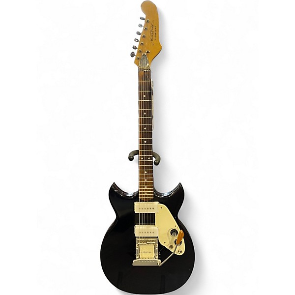 Vintage 1970s Microfrets Signature Model Black Hollow Body Electric Guitar