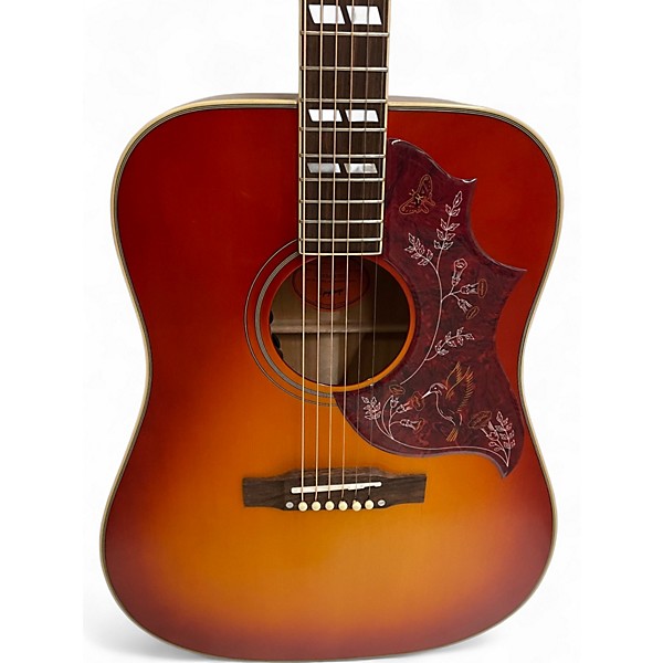 Used Epiphone hummingbird inspired by Heritage Cherry Sunburst Acoustic Electric Guitar