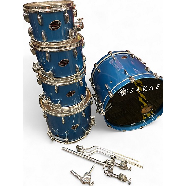Used Sakae 5 Piece AMT1007 Blue Sparkle Drum Kit
