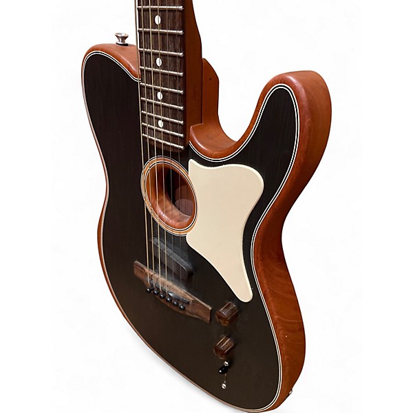 Used Fender Acoustasonic Player Telecaster Black and White Acoustic Electric Guitar