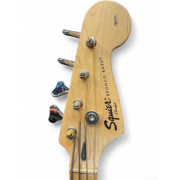 Used Squier Bronco Black Electric Bass Guitar