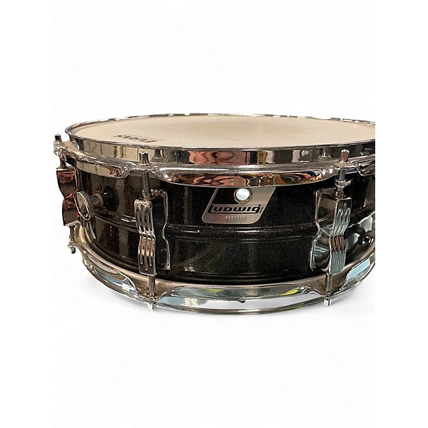 Used Ludwig 4.5X14 8 Lug Rocker Snare Black Galaxy Sparkle Drum