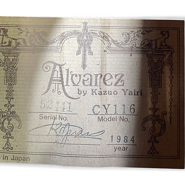 Vintage 1984 Alvarez CY116 Natural Classical Acoustic Guitar