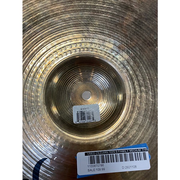 Used Zildjian 16in S Family Medium Thin Crash Cymbal