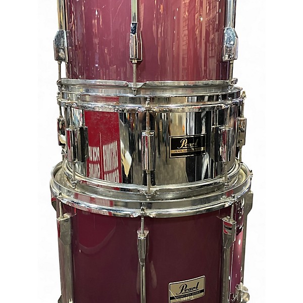 Used 1990s Pearl 6 Piece Export Pro Series Raspberry Lacquer Drum Kit