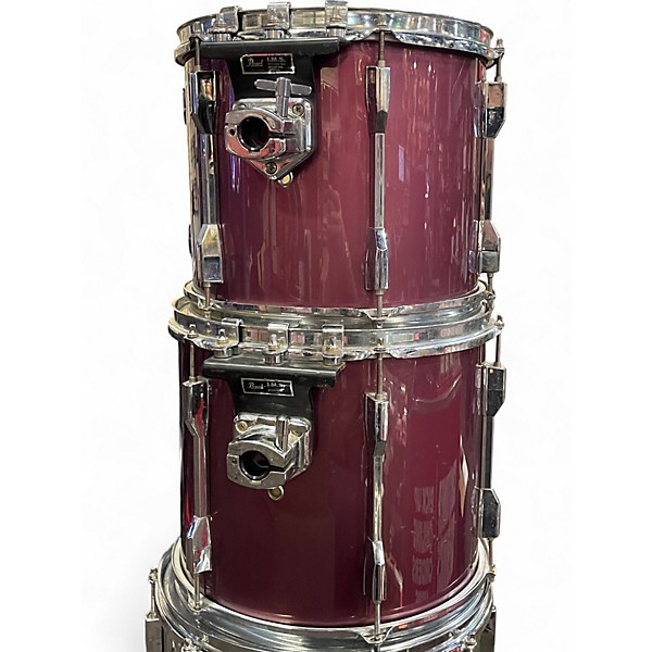 Used 1990s Pearl 6 Piece Export Pro Series Raspberry Lacquer Drum Kit