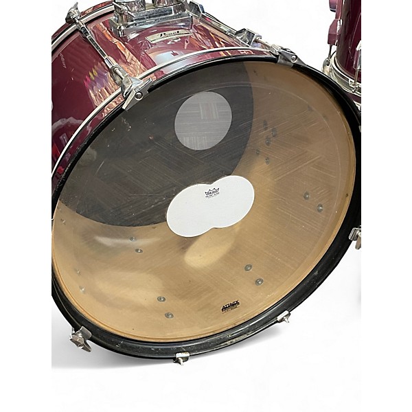 Used 1990s Pearl 6 Piece Export Pro Series Raspberry Lacquer Drum Kit