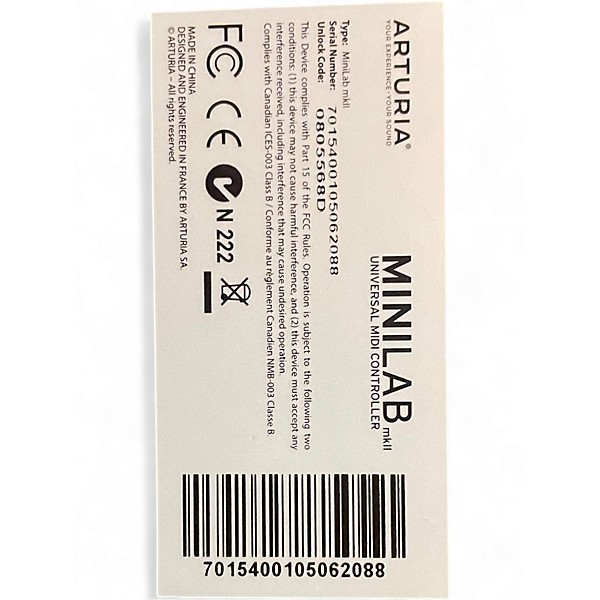 Used Arturia Minilab MKII MIDI Controller