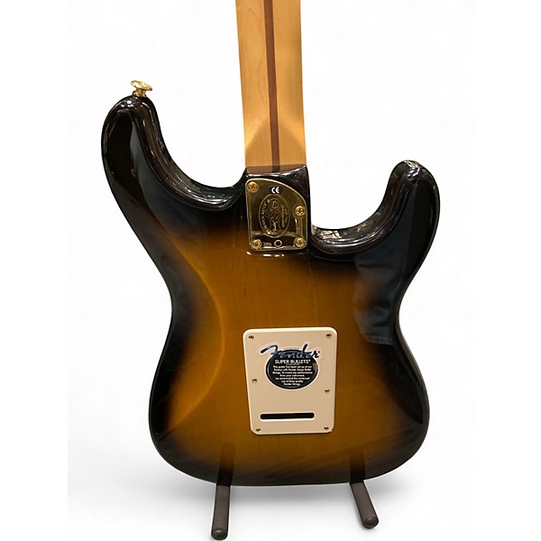 Used 2004 Fender 50th Anniversary Deluxe Stratocaster Left Handed Sunburst Solid Body Electric Guitar