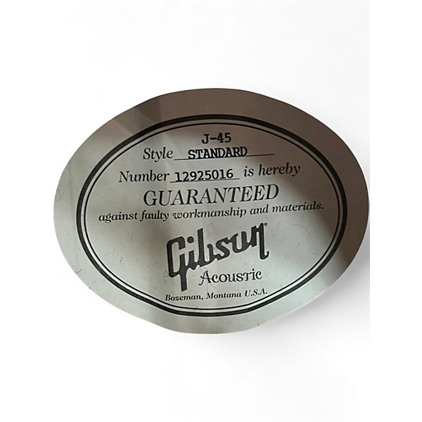 Used 2016 Gibson J45 Standard 2 Color Sunburst Acoustic Electric Guitar