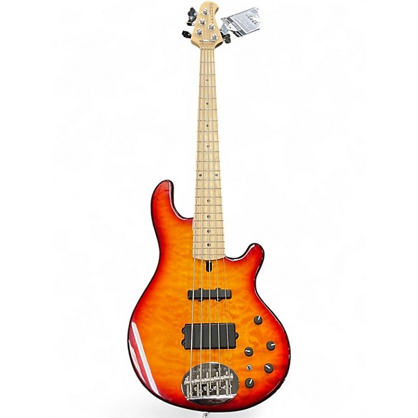 Used Lakland 55-02 Deluxe Skyline Series 5 String 2 Color Sunburst Electric Bass Guitar