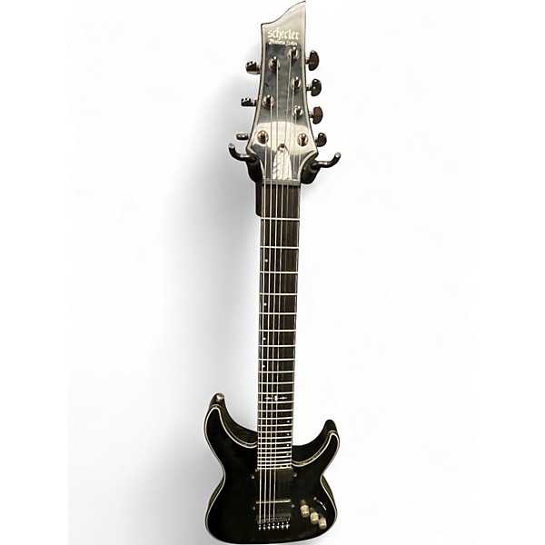 Used Schecter Guitar Research Hellraiser Hybrid C-7 Transparent Black Solid Body Electric Guitar