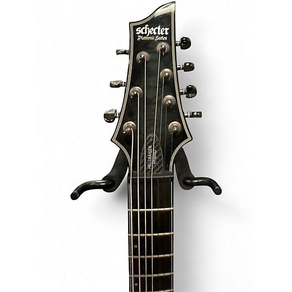 Used Schecter Guitar Research Hellraiser Hybrid C-7 Transparent Black Solid Body Electric Guitar