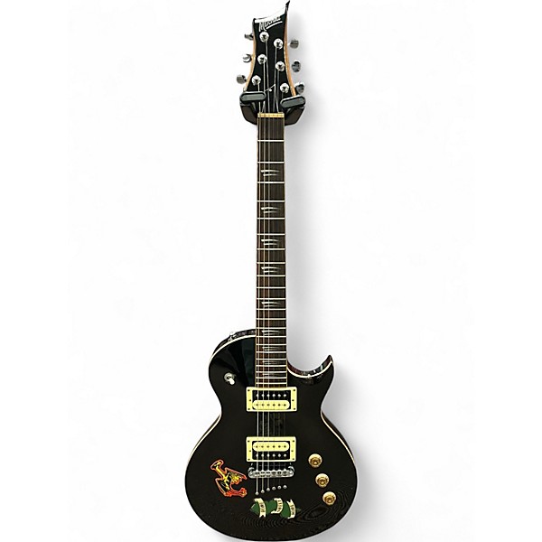 Used B.C. Rich Bronze Series Warlock Black/Flames Solid Body Electric Guitar