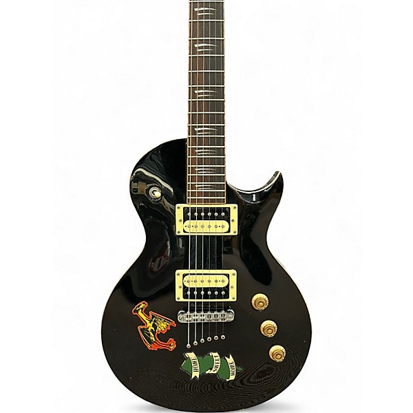 Used B.C. Rich Bronze Series Warlock Black/Flames Solid Body Electric Guitar