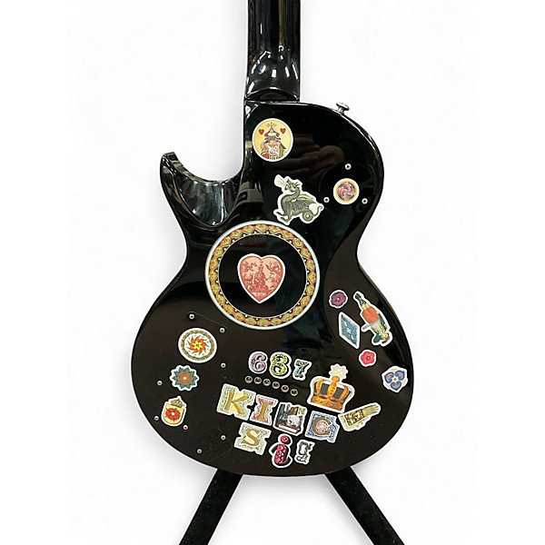 Used B.C. Rich Bronze Series Warlock Black/Flames Solid Body Electric Guitar