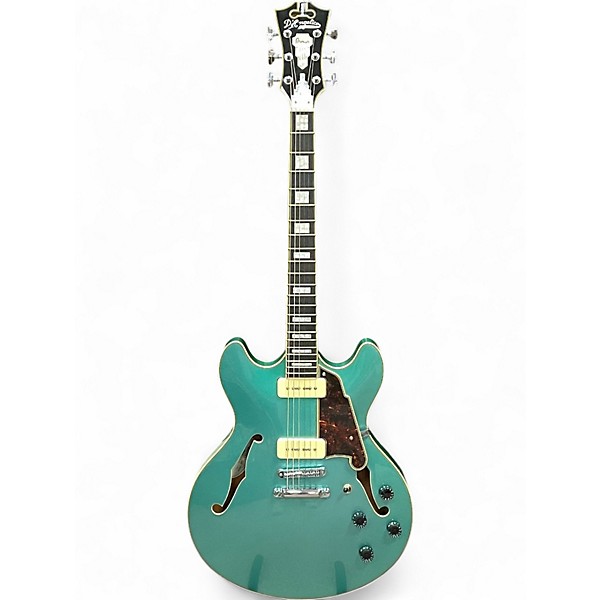 Used 2020s D'Angelico Premier Series DC P-90 Ocean Turquoise Hollow Body Electric Guitar