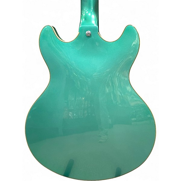 Used 2020s D'Angelico Premier Series DC P-90 Ocean Turquoise Hollow Body Electric Guitar