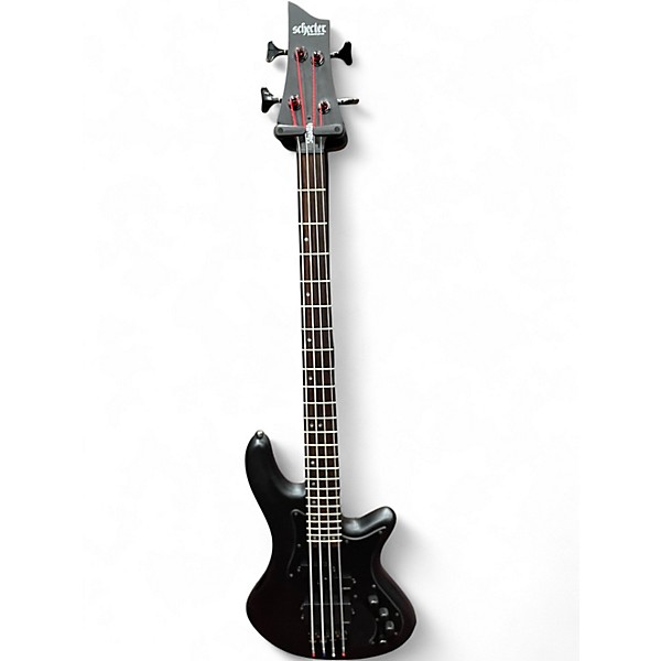 Used Schecter Guitar Research Stiletto Stealth 4 Satin Black Electric Bass Guitar