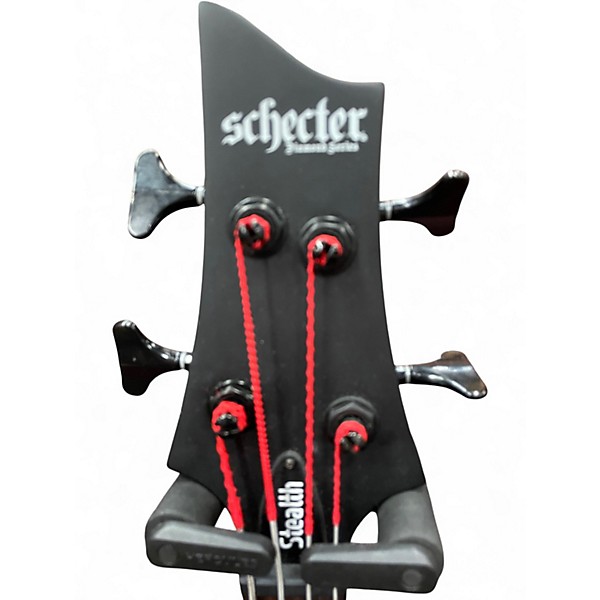 Used Schecter Guitar Research Stiletto Stealth 4 Satin Black Electric Bass Guitar