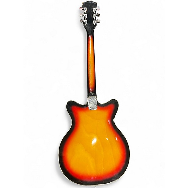 Used Crestwood Semi-Hollow 2 Tone Sunburst Hollow Body Electric Guitar