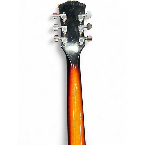 Used Crestwood Semi-Hollow 2 Tone Sunburst Hollow Body Electric Guitar