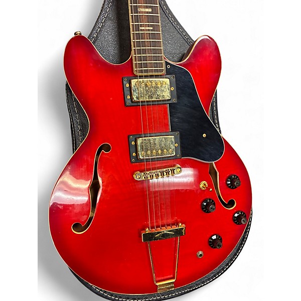 Used Pan PH35 Trans Red Hollow Body Electric Guitar