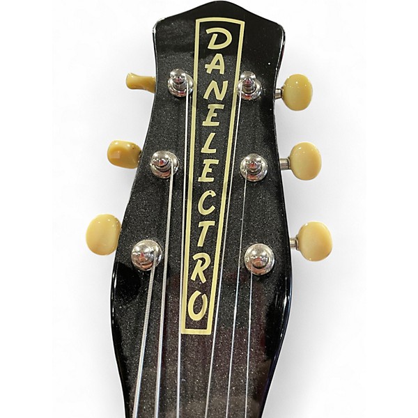 Used Danelectro U2 REISSUE (MISSING PICKGUARD) BLACK Solid Body Electric Guitar