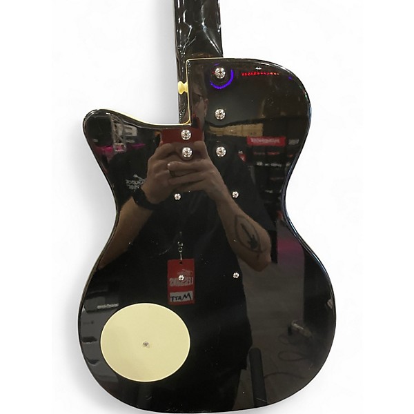 Used Danelectro U2 REISSUE (MISSING PICKGUARD) BLACK Solid Body Electric Guitar