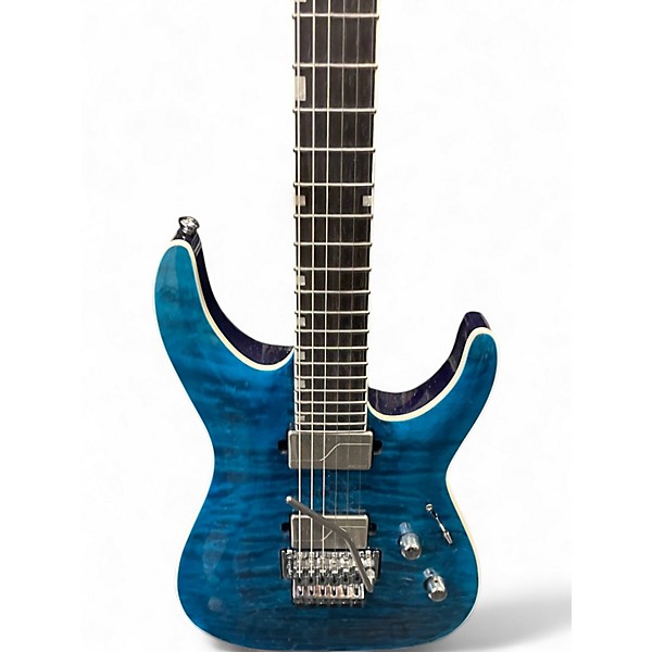 Used ESP LTD MH100QM Black Ocean Solid Body Electric Guitar