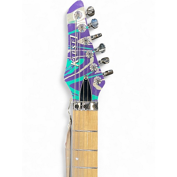Used Kiesel ARIES TROPIC PURPLE SILVER SWIRL Solid Body Electric Guitar