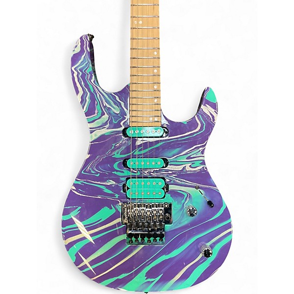 Used Kiesel ARIES TROPIC PURPLE SILVER SWIRL Solid Body Electric Guitar
