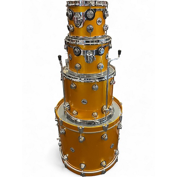 Used DW 4 Piece Collector's Series Maple Mahogany Vegas Gold Drum Kit