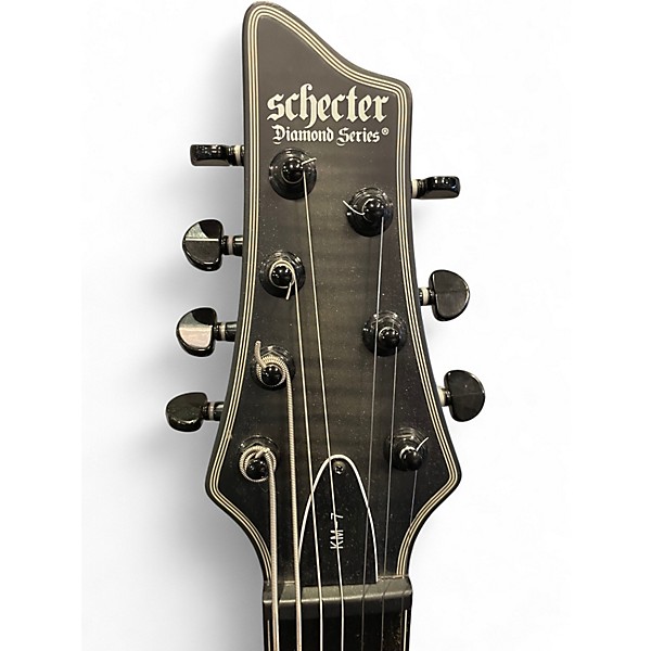 Used Schecter Guitar Research KM-7 TRANSPARENT BLACK Solid Body Electric Guitar