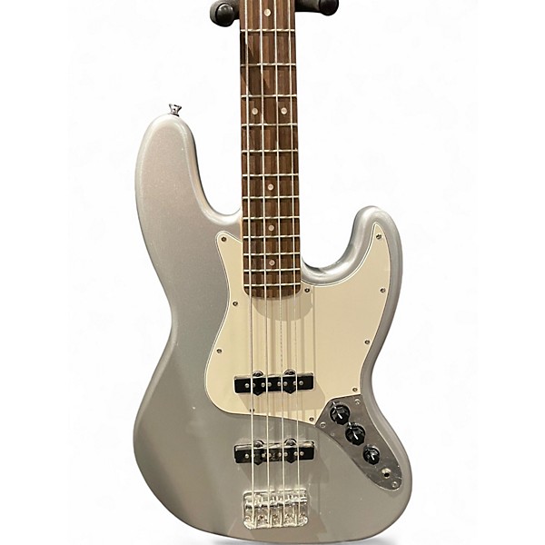 Used Squier Affinity Jazz Bass Silver Sparkle Electric Bass Guitar
