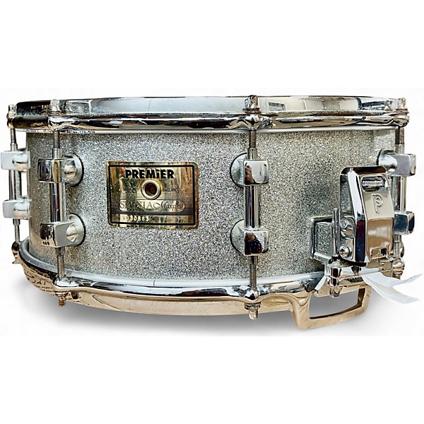 Used Premier 14in Signia Marquis Snare Silver Sparkle Drum