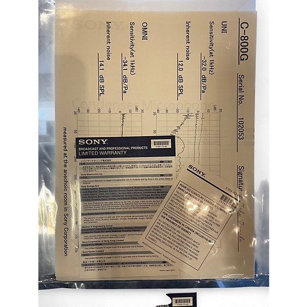 Used Sony C800G PAC Microphone System With Power Supply Tube Microphone