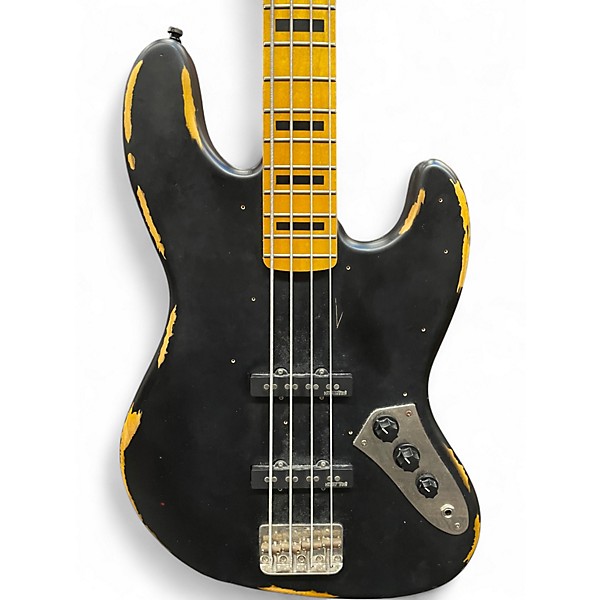 Used Vintage Icon Series VJ74 Worn Black Electric Bass Guitar