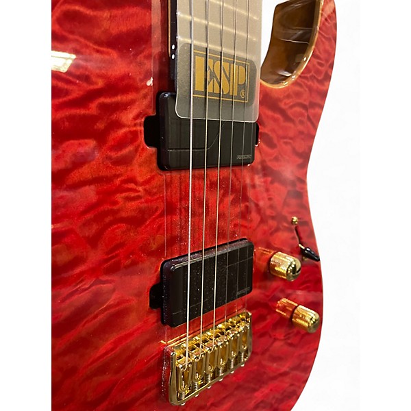 Used 2022 ESP USA M-II HT RASPBERRY Solid Body Electric Guitar