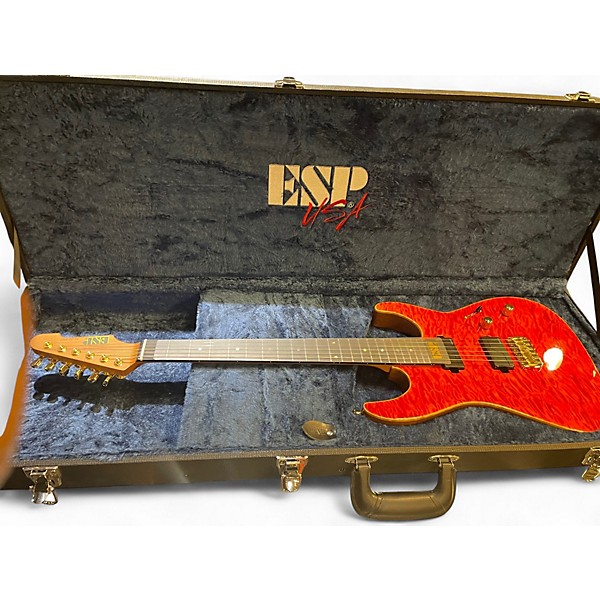 Used 2022 ESP USA M-II HT RASPBERRY Solid Body Electric Guitar