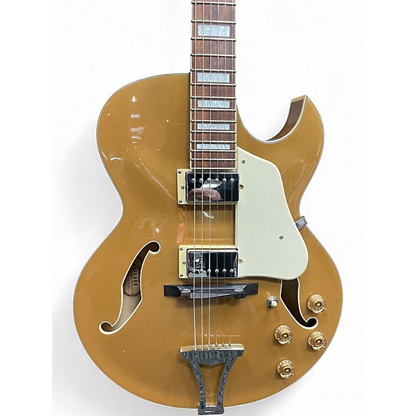 Used Ibanez AK75D Gold Hollow Body Electric Guitar