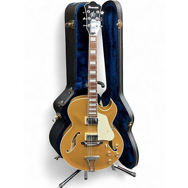 Used Ibanez AK75D Gold Hollow Body Electric Guitar