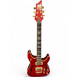 Used Schecter Guitar Research CSH-1 Crimson Red Trans Hollow Body Electric Guitar