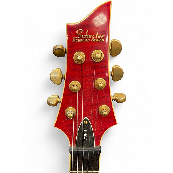 Used Schecter Guitar Research CSH-1 Crimson Red Trans Hollow Body Electric Guitar