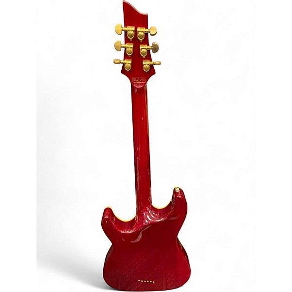 Used Schecter Guitar Research CSH-1 Crimson Red Trans Hollow Body Electric Guitar