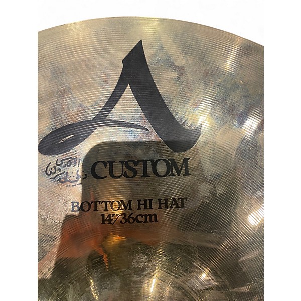 Used Zildjian 14in A Custom Hi Hat Bottom Cymbal