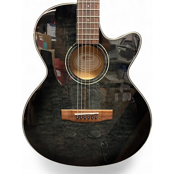 Used 2024 Mitchell MX430Q QUILTY BLACK Acoustic Electric Guitar