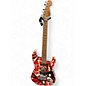 Used 2023 EVH Striped Series Frankie Red with Black and White Stripes Solid Body Electric Guitar thumbnail