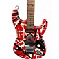Used 2023 EVH Striped Series Frankie Red with Black and White Stripes Solid Body Electric Guitar